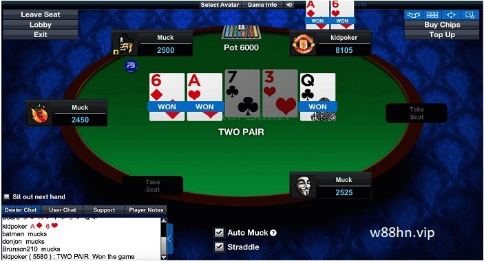 Bí kíp chiến thắng game Poker W88 thu tiền triệu