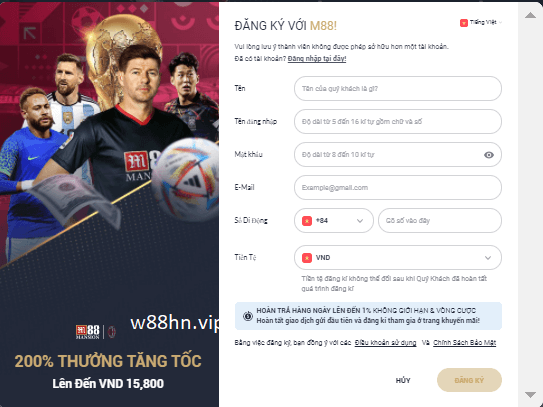 Tạo tài khoản cá cược bóng đá m88